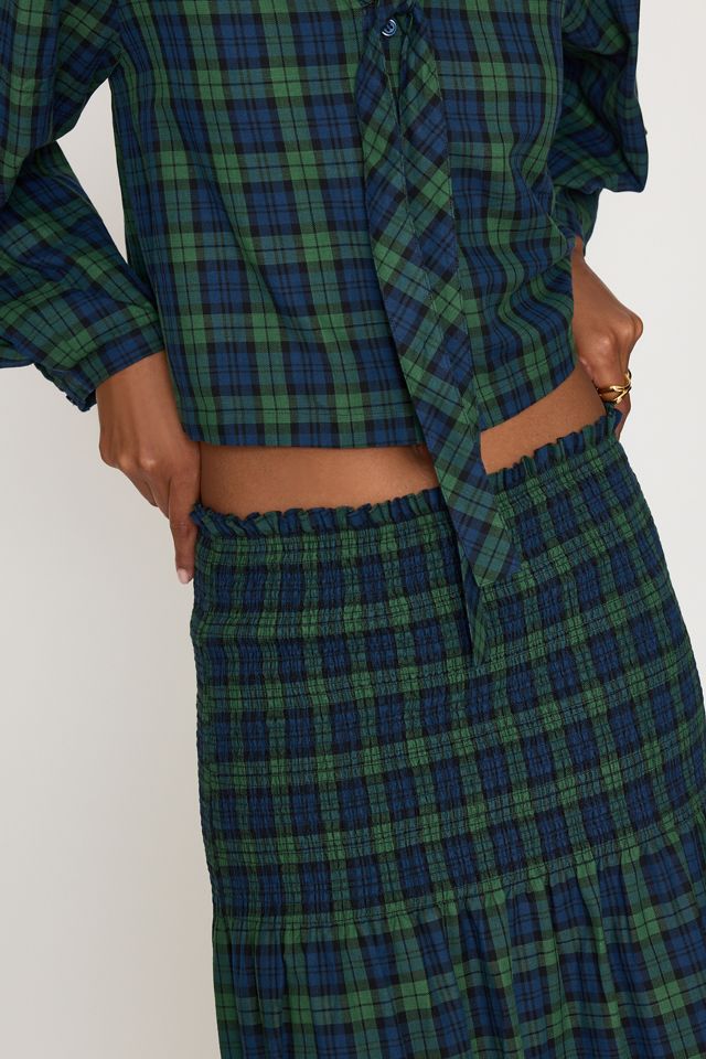 The Tiny Big Sister Check Smocked Maxi Skirt #4