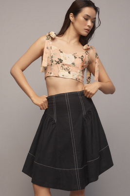 By Anthropologie Linen Blend A-line Skirt