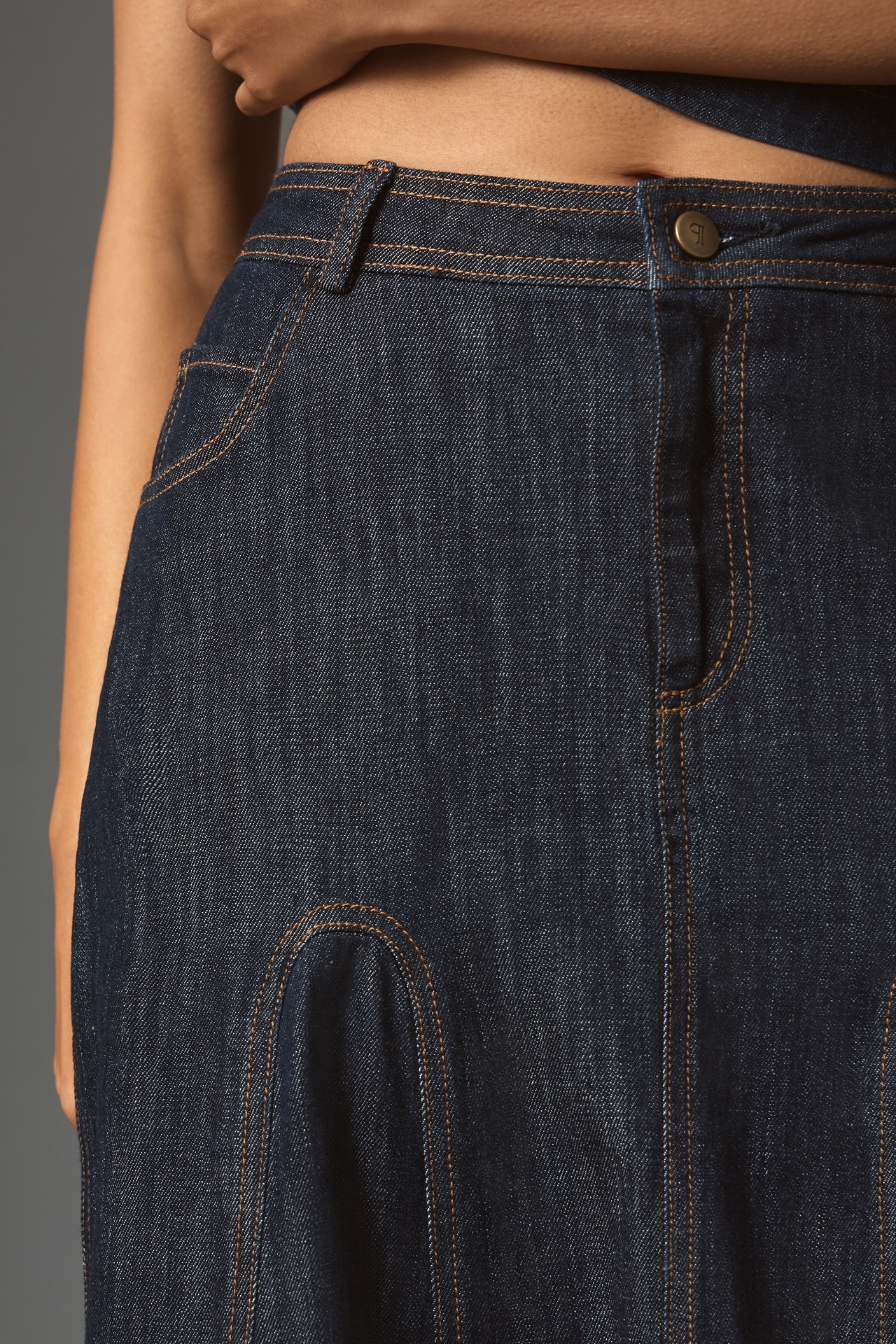 Pilcro Denim Godet Maxi Skirt