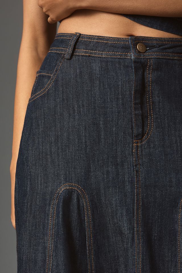 Pilcro Denim Godet Midi Skirt #2