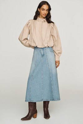 Pilcro Denim A-line Maxi Skirt In Light Wash