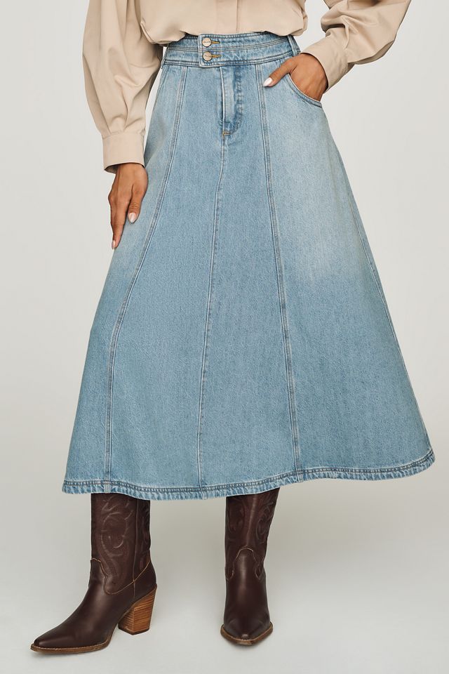 Pilcro Denim A-Line Maxi Skirt #1