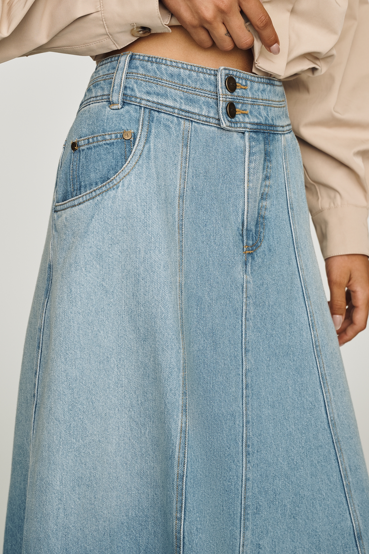 Pilcro Denim A-Line Maxi Skirt