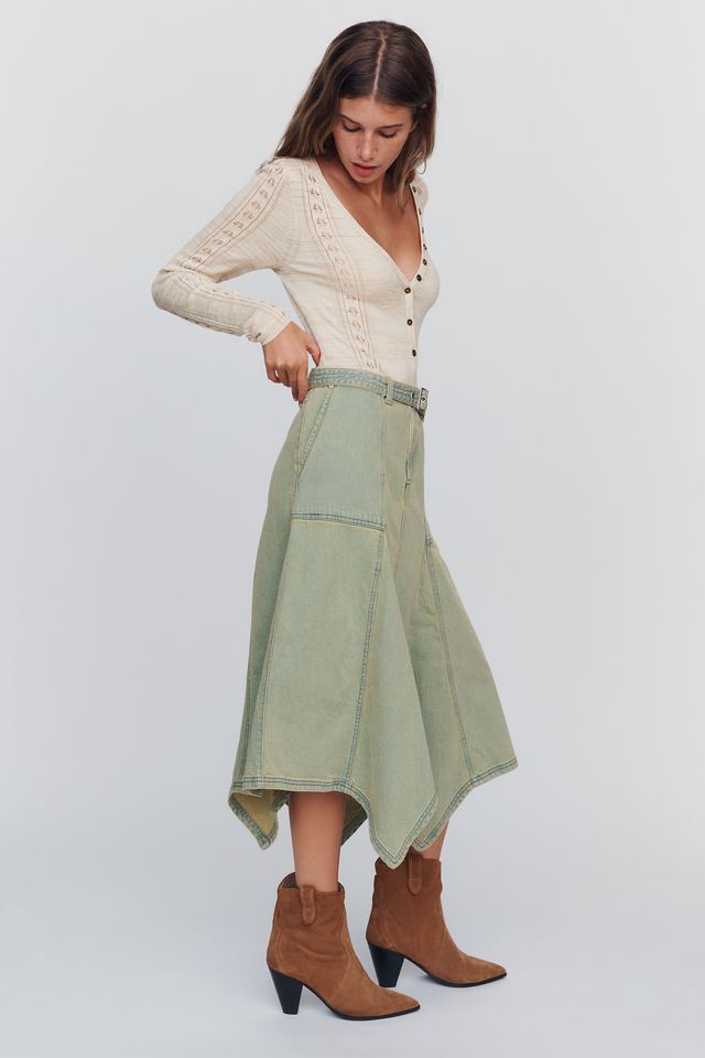 Pilcro Asymmetric Denim Skirt #2