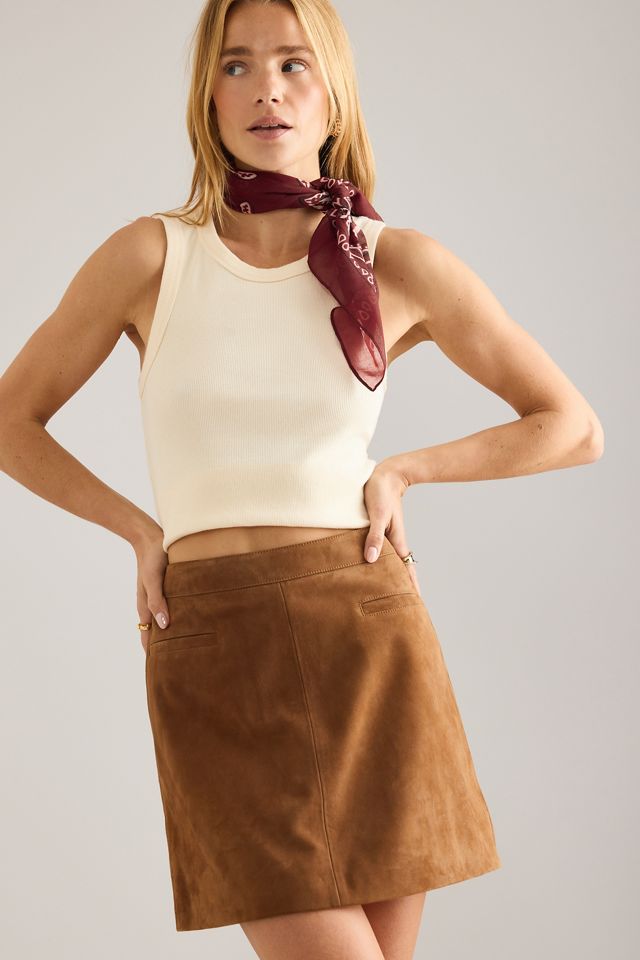Mini-jupe en suède By Anthropologie #1