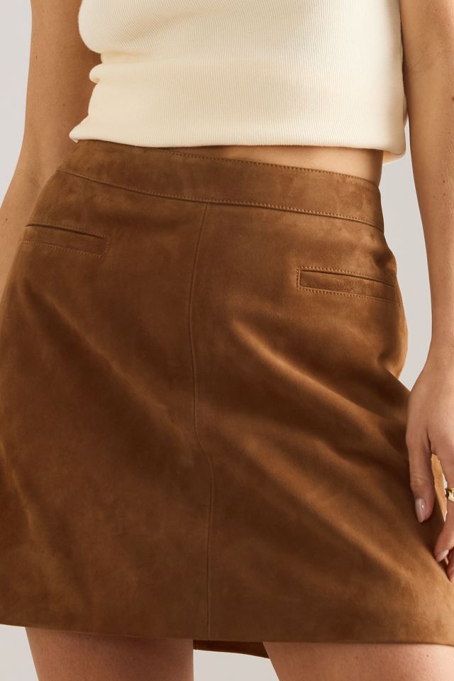 Mini-jupe en suède By Anthropologie #4