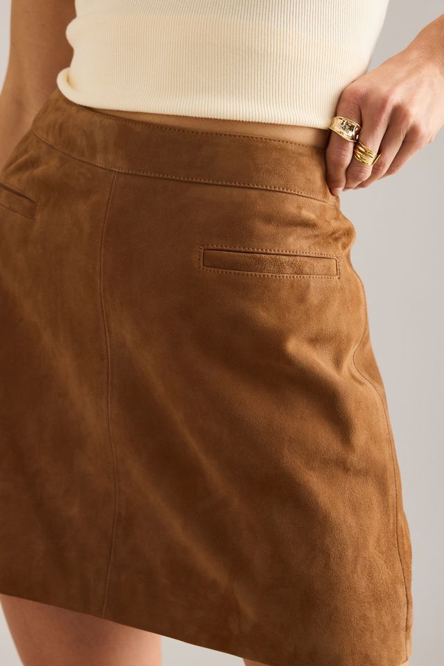 Mini-jupe en suède By Anthropologie #6