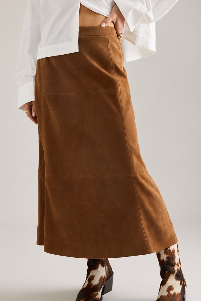 By Anthropologie Wildleder-Midirock #4