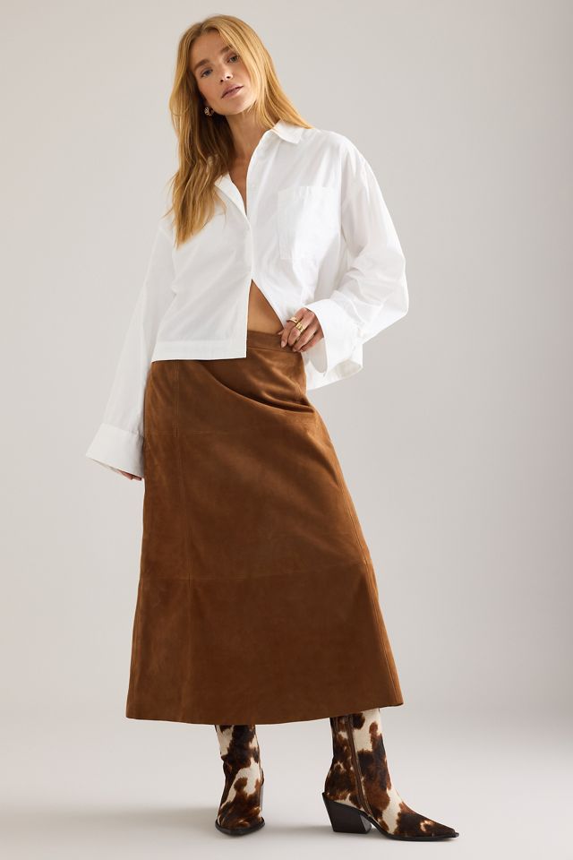 By Anthropologie Wildleder-Midirock #5
