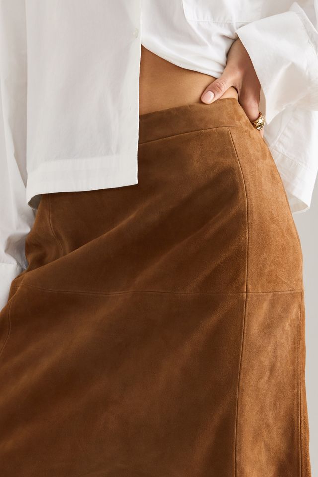By Anthropologie Wildleder-Midirock #6