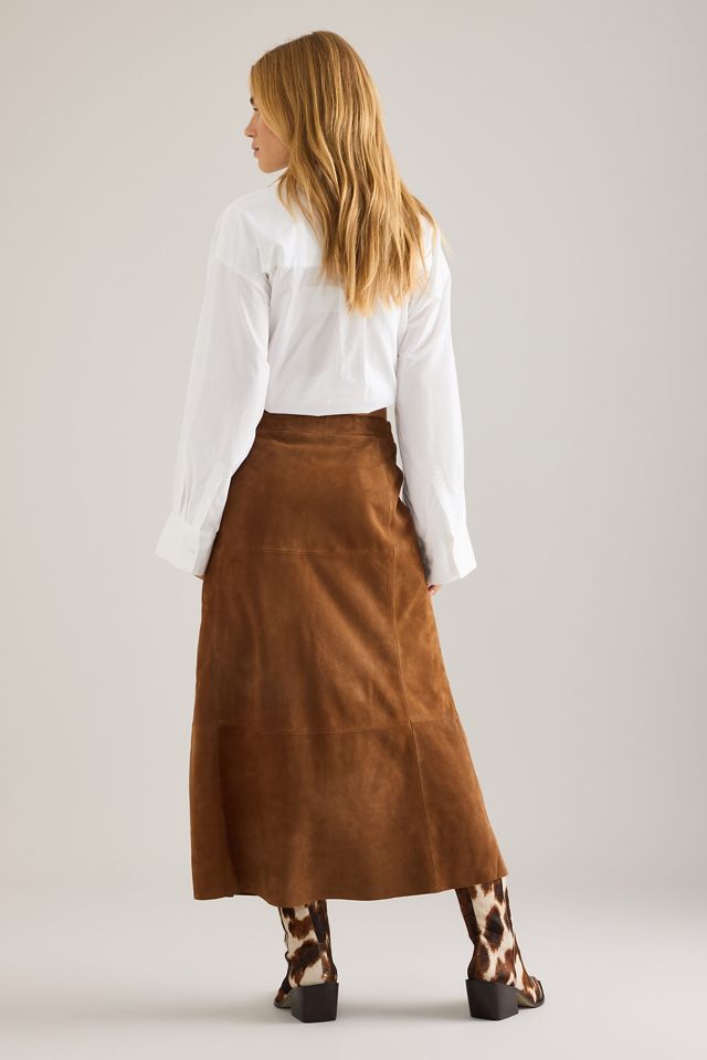 By Anthropologie Wildleder-Midirock #2