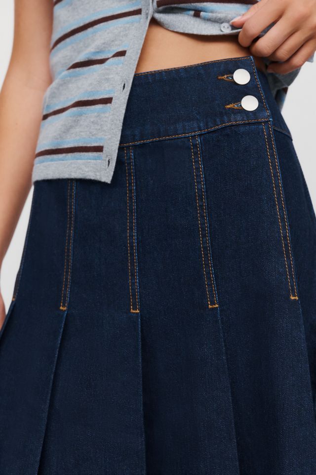TT Studios Tess 100% Cotton Denim Midi Skirt #3