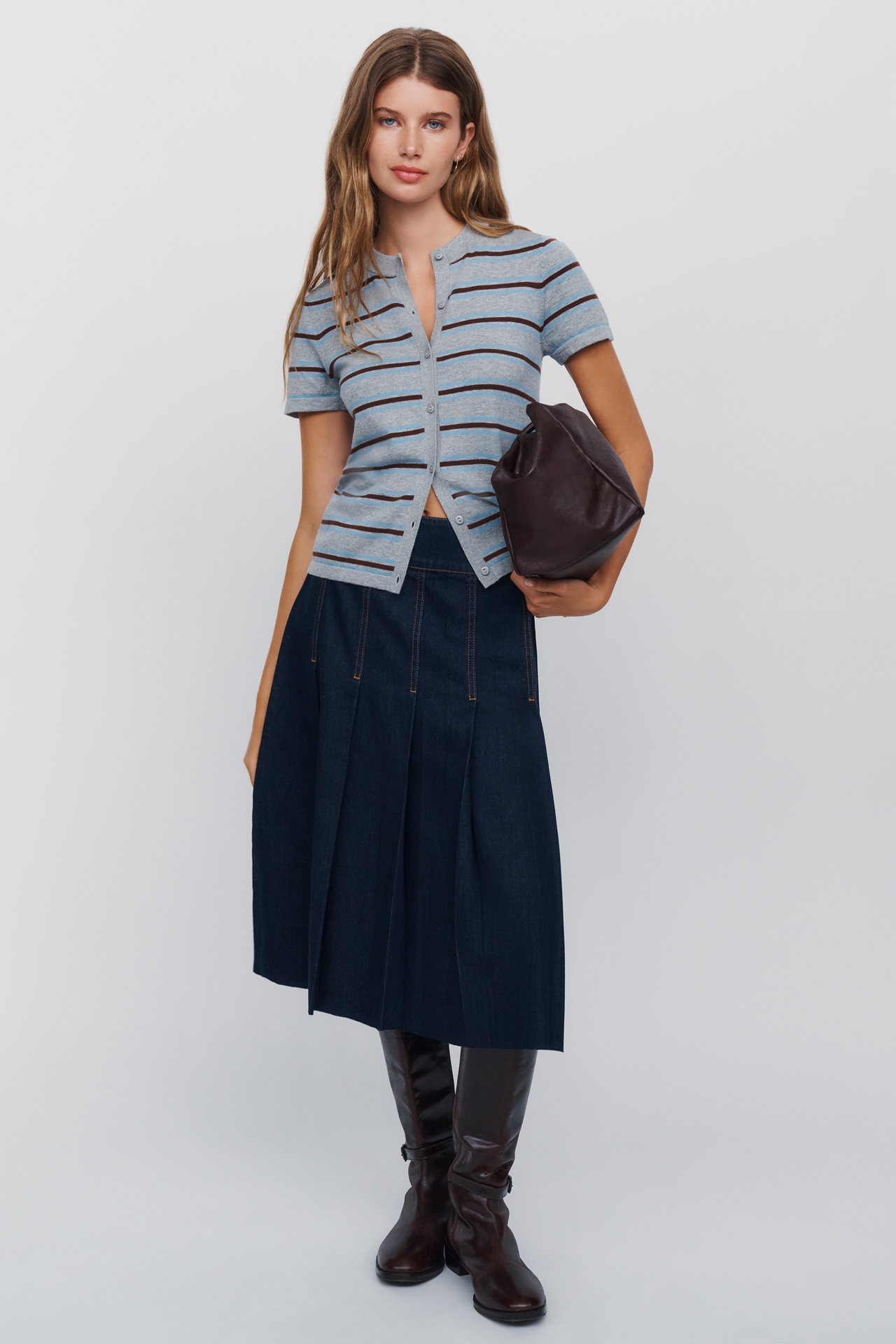 TT Studios Tess Denim Midi Skirt