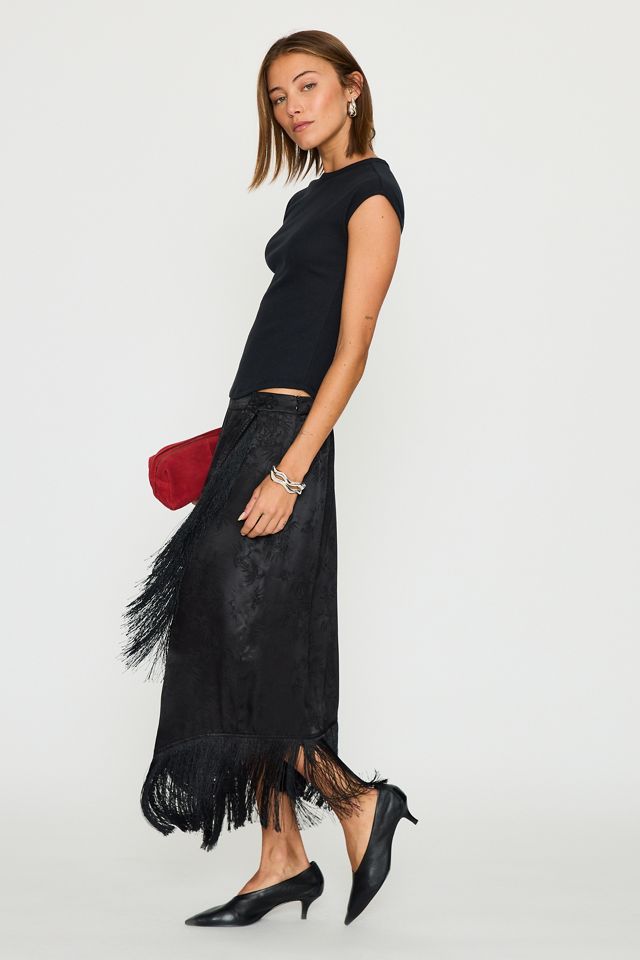 By Anthropologie Jacquard-Wickelrock mit Fransen #2