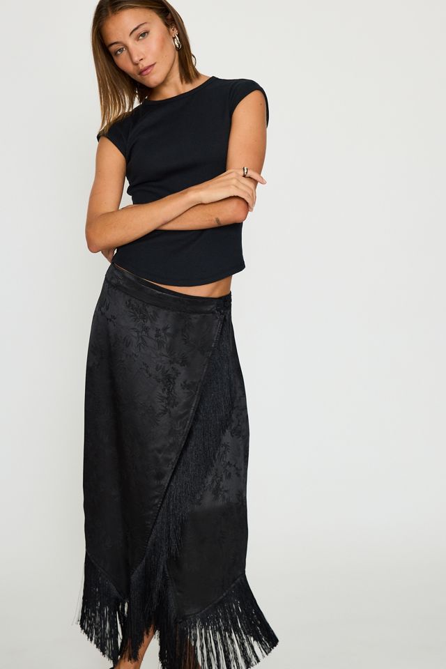 By Anthropologie Jacquard-Wickelrock mit Fransen #3