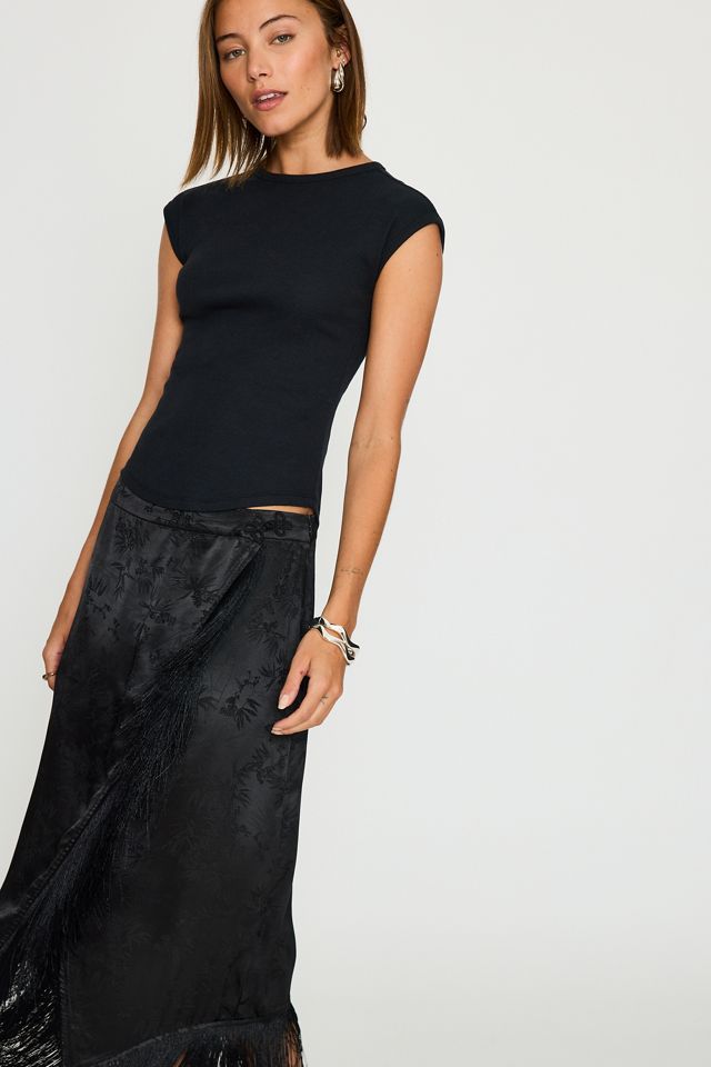 By Anthropologie Jacquard-Wickelrock mit Fransen #4