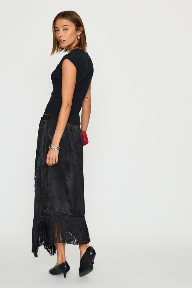 By Anthropologie Jacquard-Wickelrock mit Fransen #5