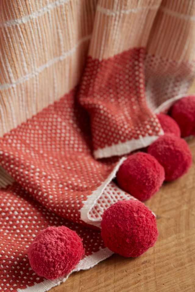 Woven Poms Throw #1