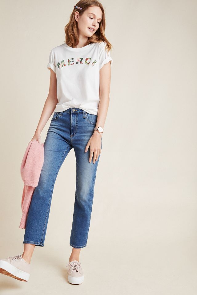 AG The Isabelle High Rise Straight Cropped Jeans