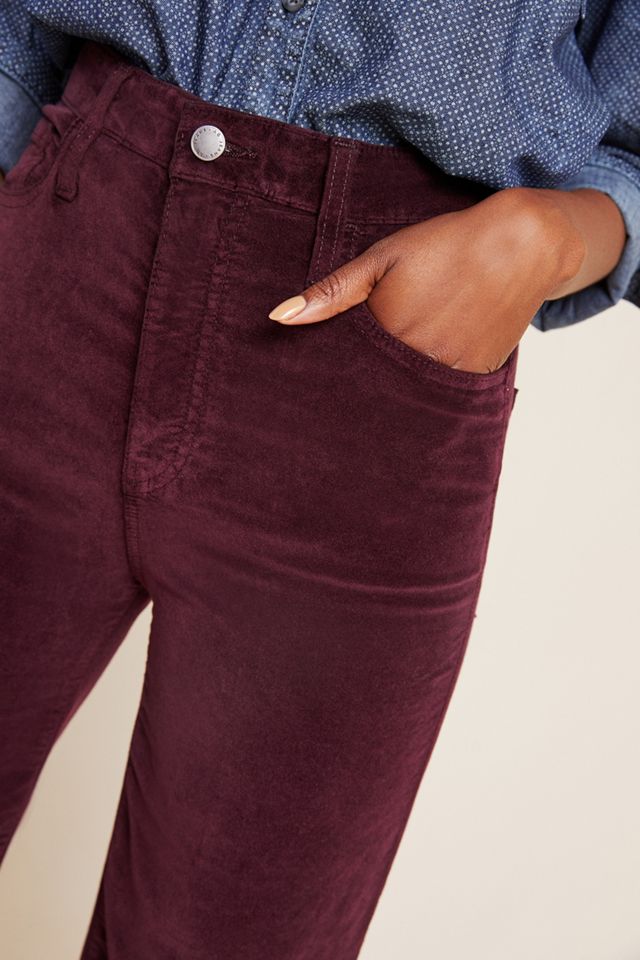 AG The Etta Ultra High-Rise Cropped Wide-Leg Velvet Jeans #2