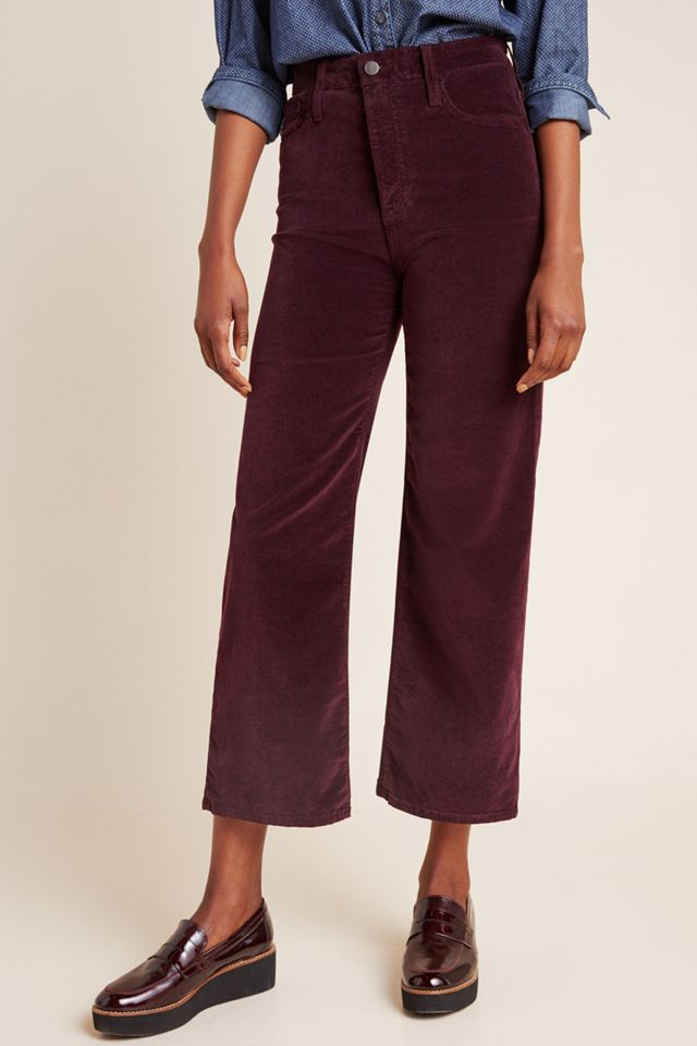 AG The Etta Ultra High-Rise Cropped Wide-Leg Velvet Jeans #4