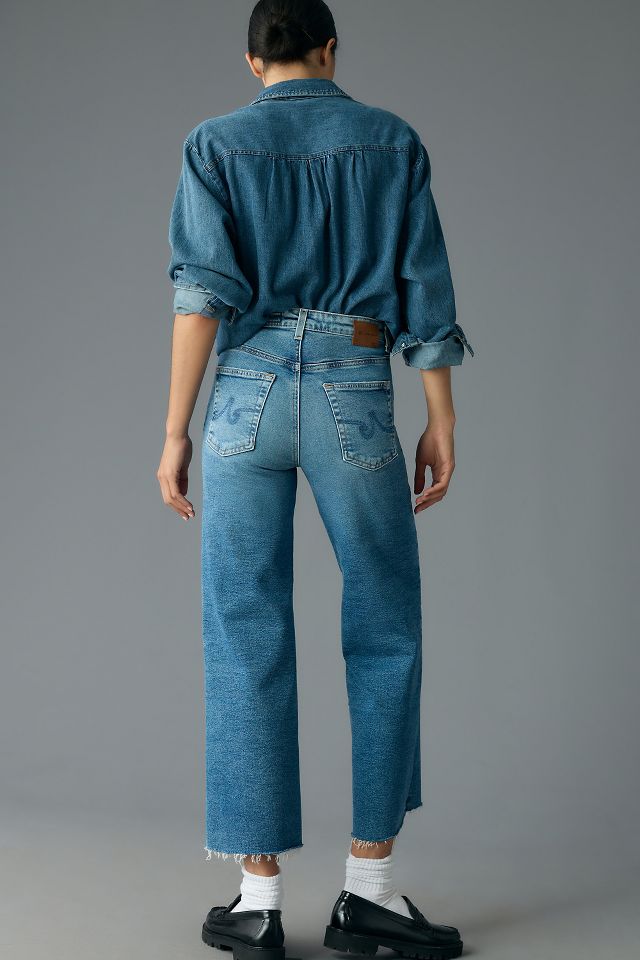 AG Saige High-Rise Crop Wide-Leg Jeans | Anthropologie