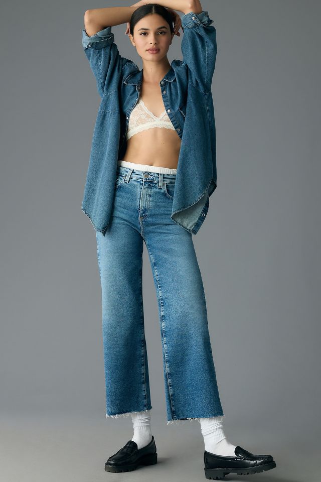 AG Saige High-Rise Crop Wide-Leg Jeans