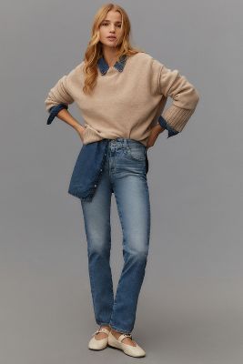 Ag Mari High-rise Straight-leg Jeans In Blue