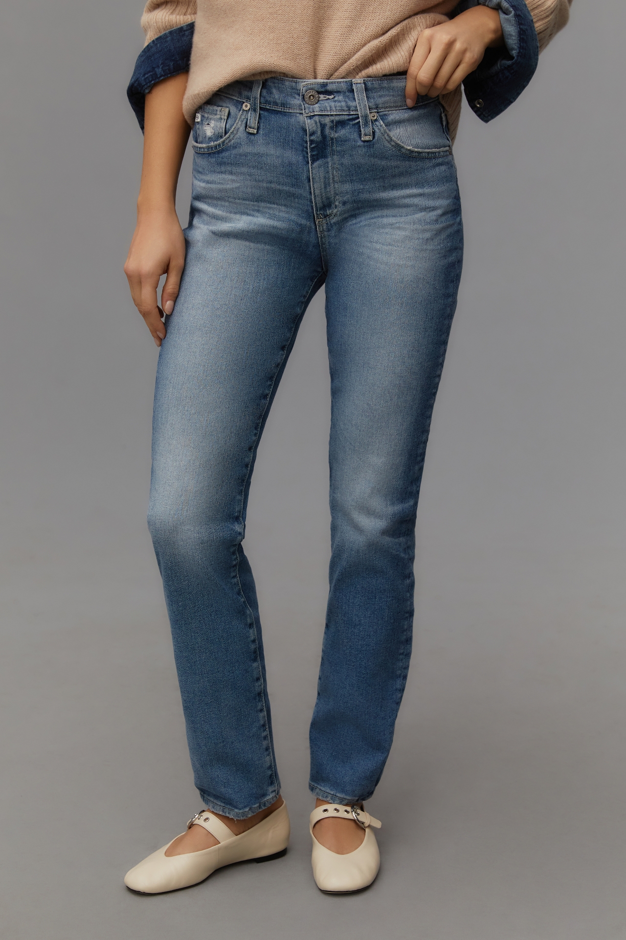 AG Mari High-Rise Straight-Leg Jeans