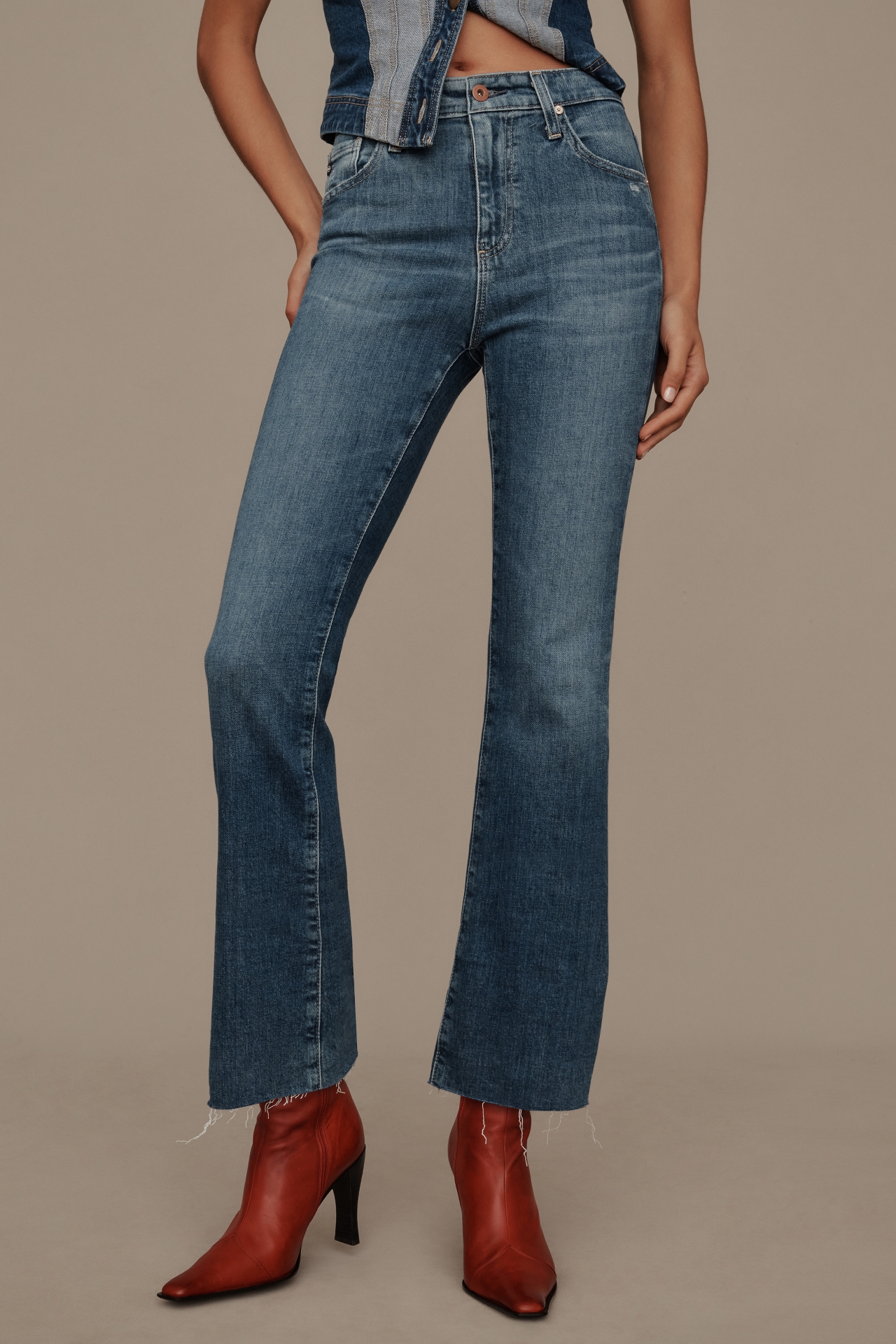 AG Farrah Mid-Rise Crop Bootcut Jeans