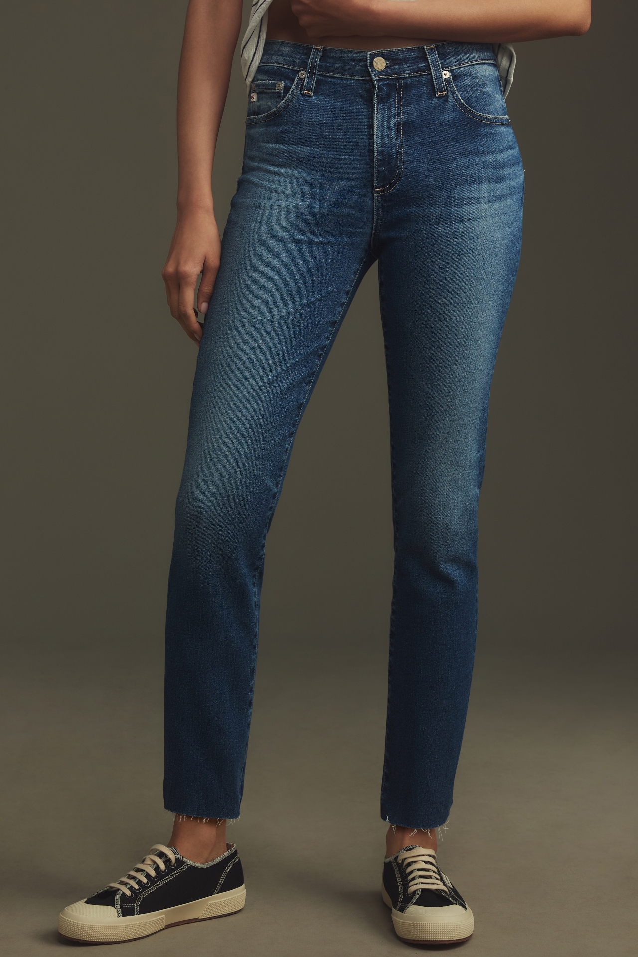 AG Mari Crop High-Rise Straight-Leg Jeans