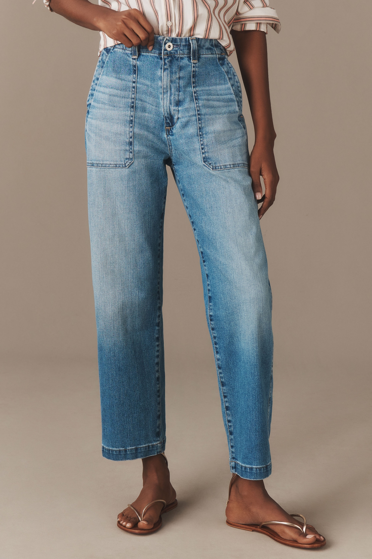 AG Analeigh Utility High-Rise Straight-Leg Jeans