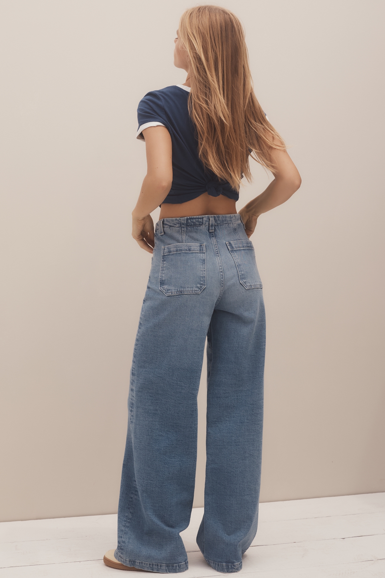 AG Stella Cinched High-Rise Wide-Leg Jeans