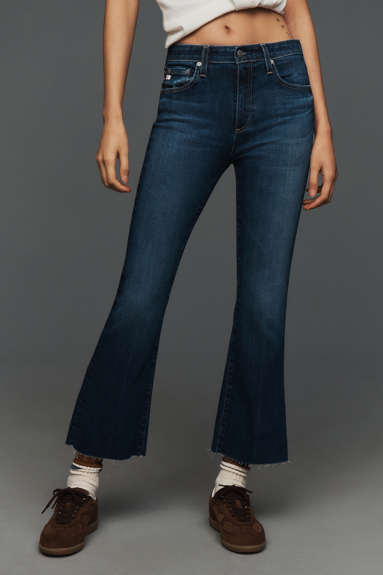 AG Farrah Crop High-Rise Bootcut Jeans