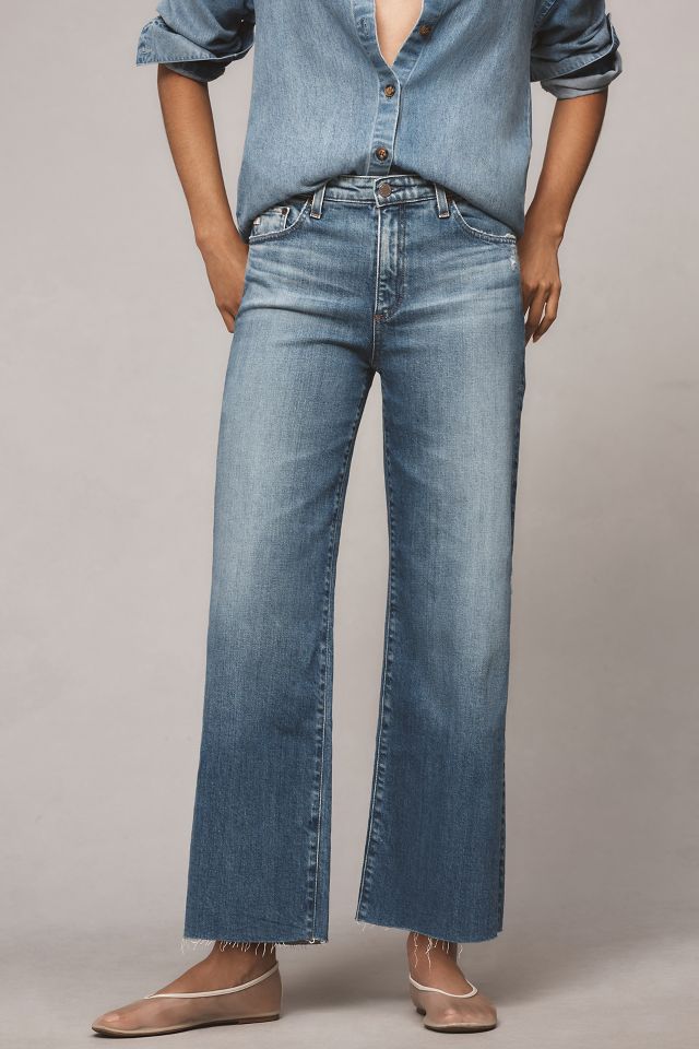 AG Saige High-Rise Crop Wide-Leg Jeans | Anthropologie