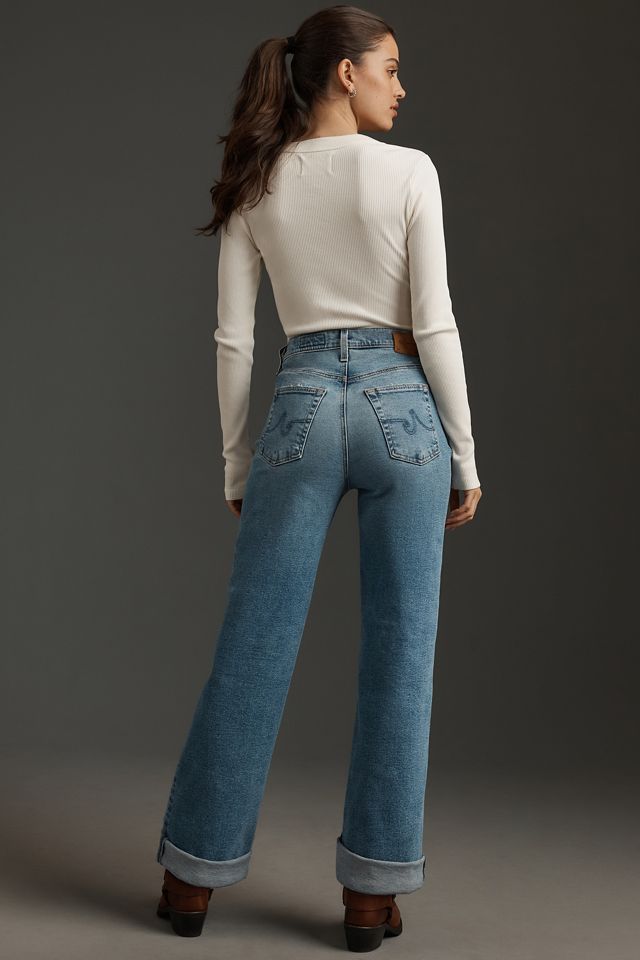 AG Kora Cuff High-Rise Wide-Leg Jeans #2