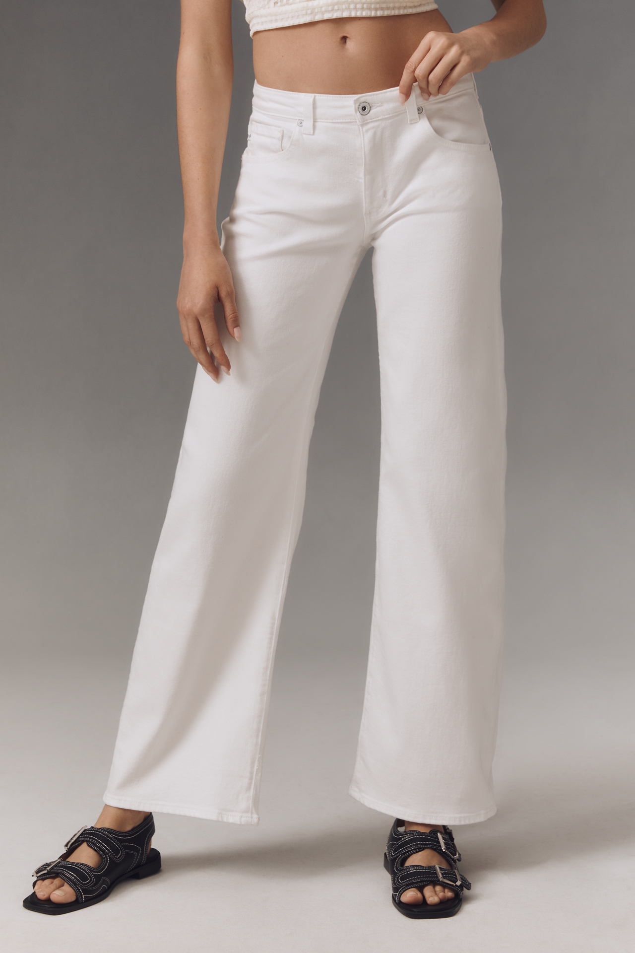 AG Adria Low-Rise Wide-Leg Jeans