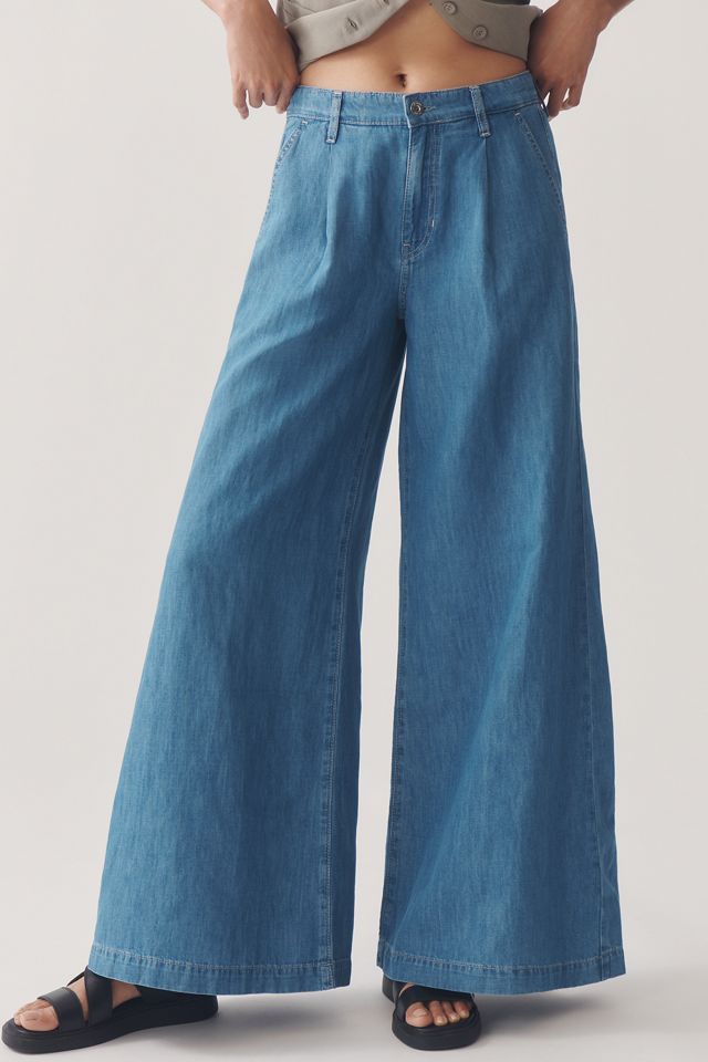 AG Melinda High-Rise Ultra-Wide-Leg Linen Blend Jeans #1
