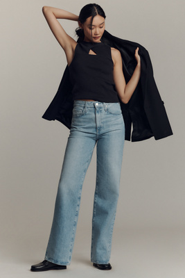 Ag Kora High-rise Wide-leg Jeans In Blue