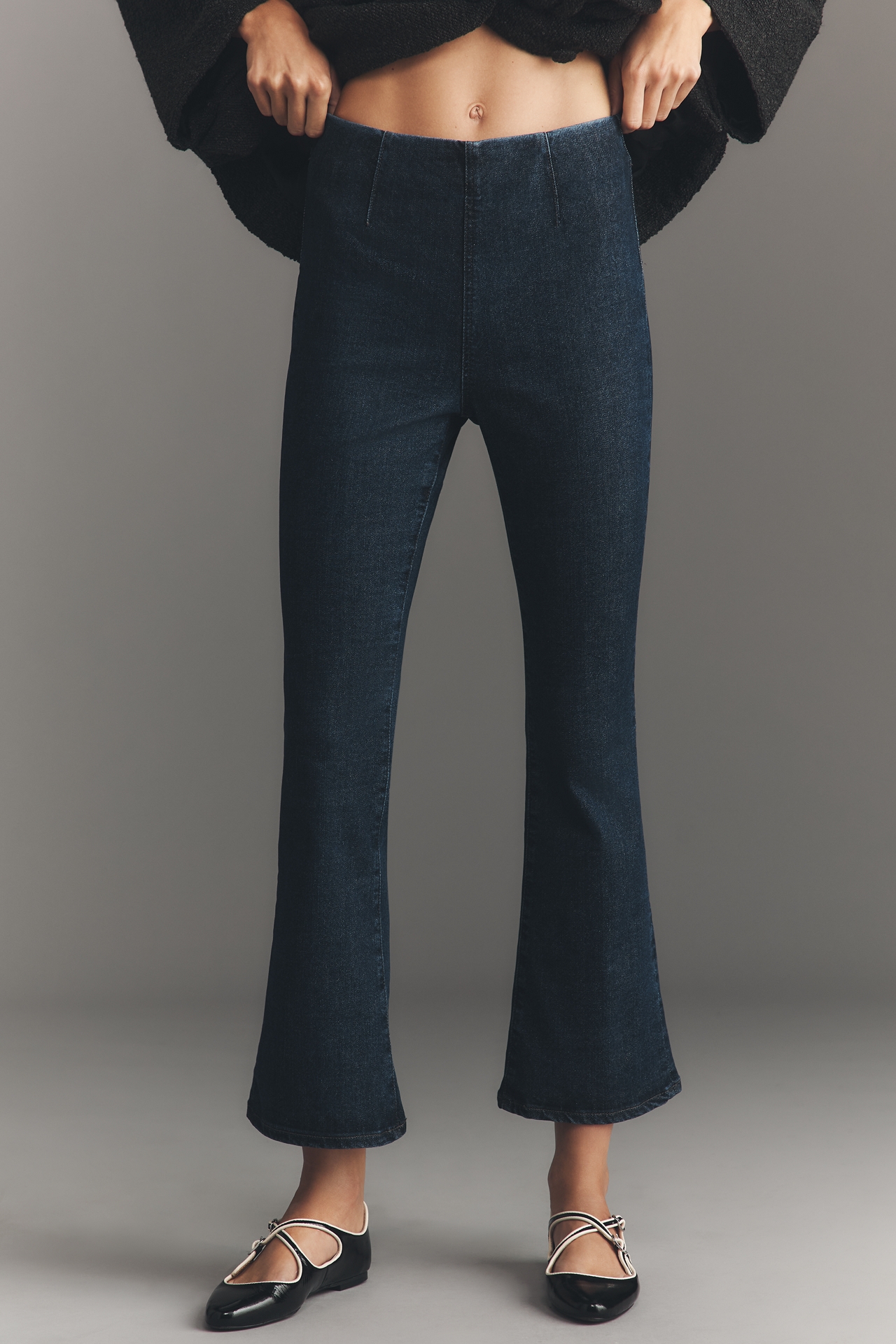 AG Farrah High-Rise Pull-On Crop Bootcut Jeans
