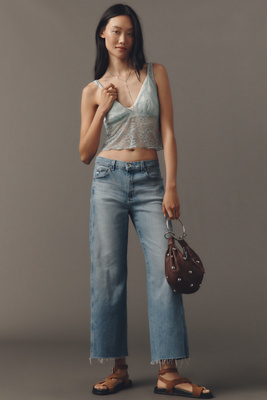 AG Saige High-Rise Crop Wide-Leg Jeans