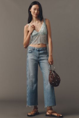AG Saige High-Rise Paneled Crop Wide-Leg Jeans