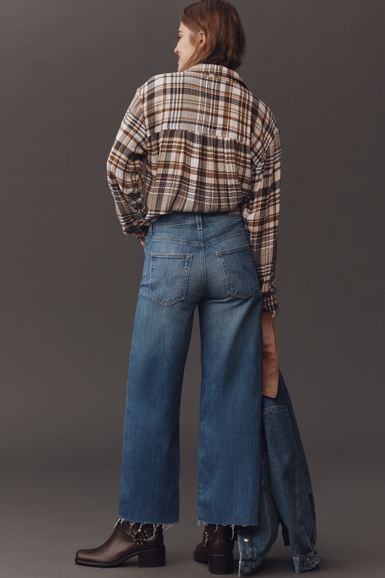 AG Saige High-Rise Crop Wide-Leg Jeans