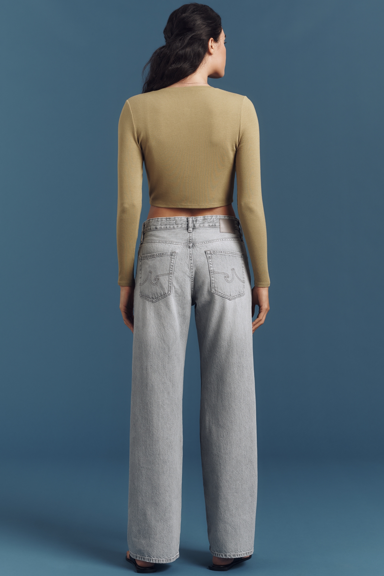 AG Adria Mid-Rise Wide-Leg Jeans