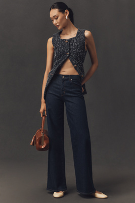 Ag Saige High-rise Wide-leg Jeans In Blue