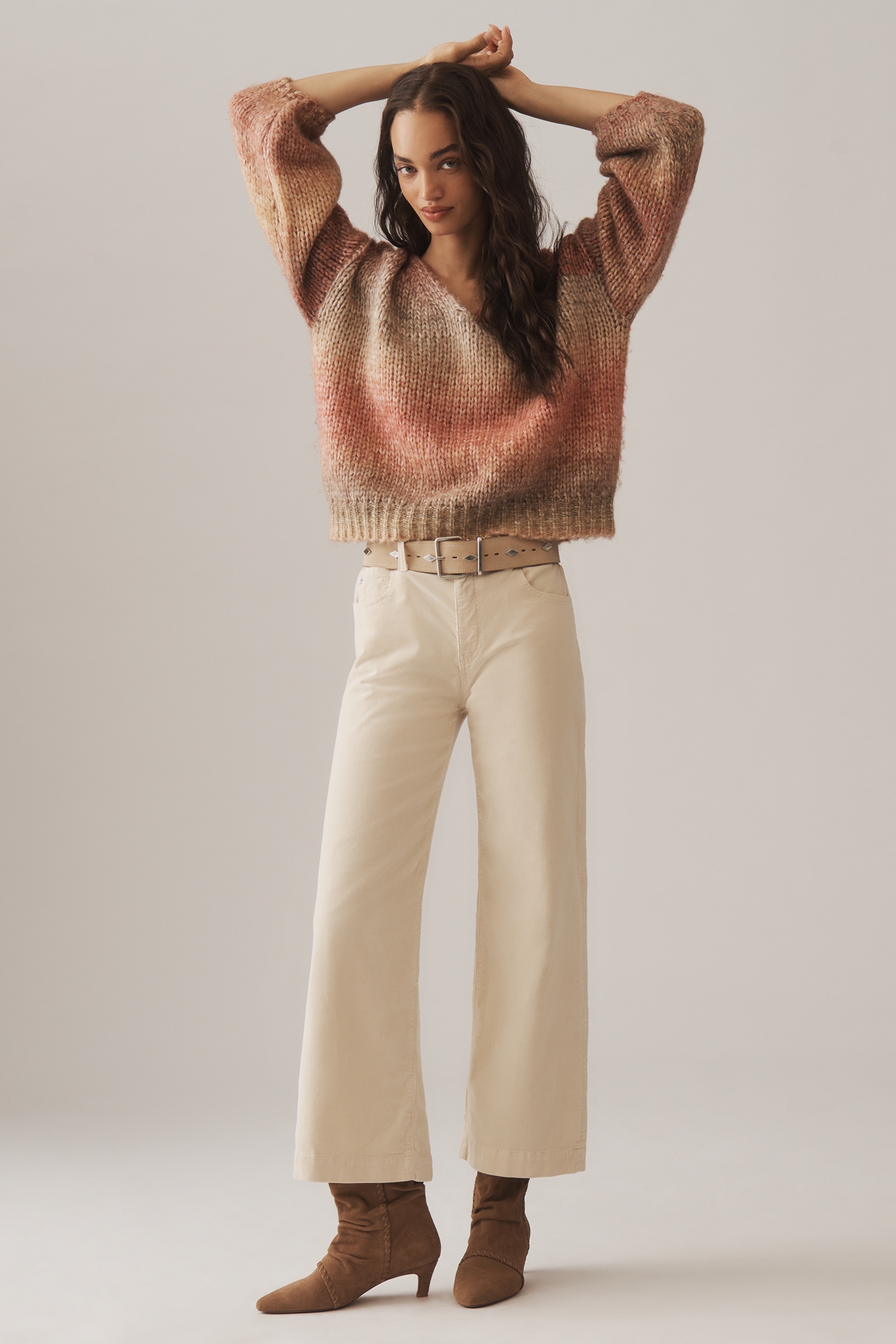 AG Saige Corduroy High-Rise Wide-Leg Crop Jeans
