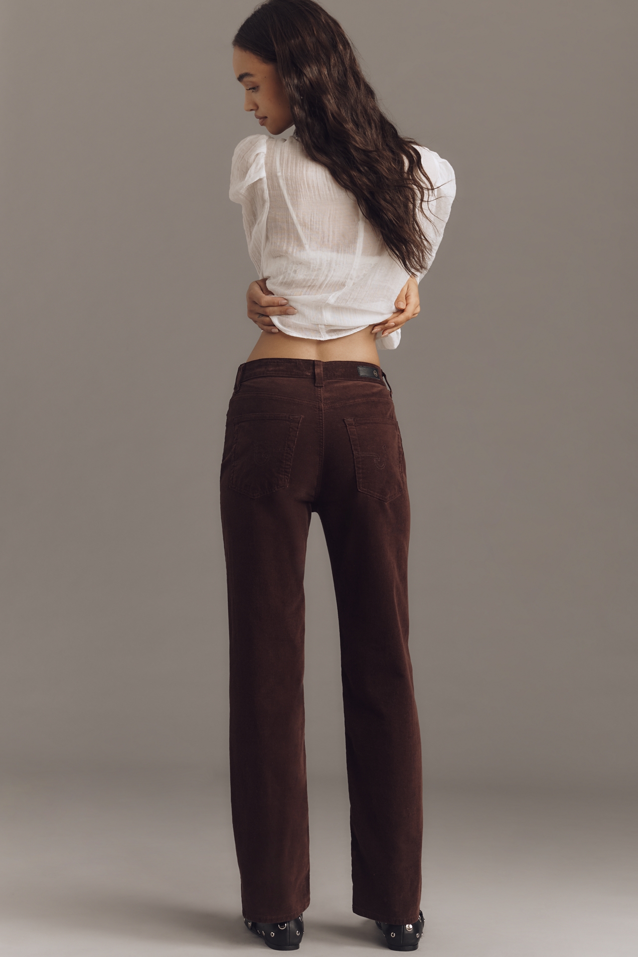 AG Brinley Corduroy High-Rise Straight-Leg Jeans