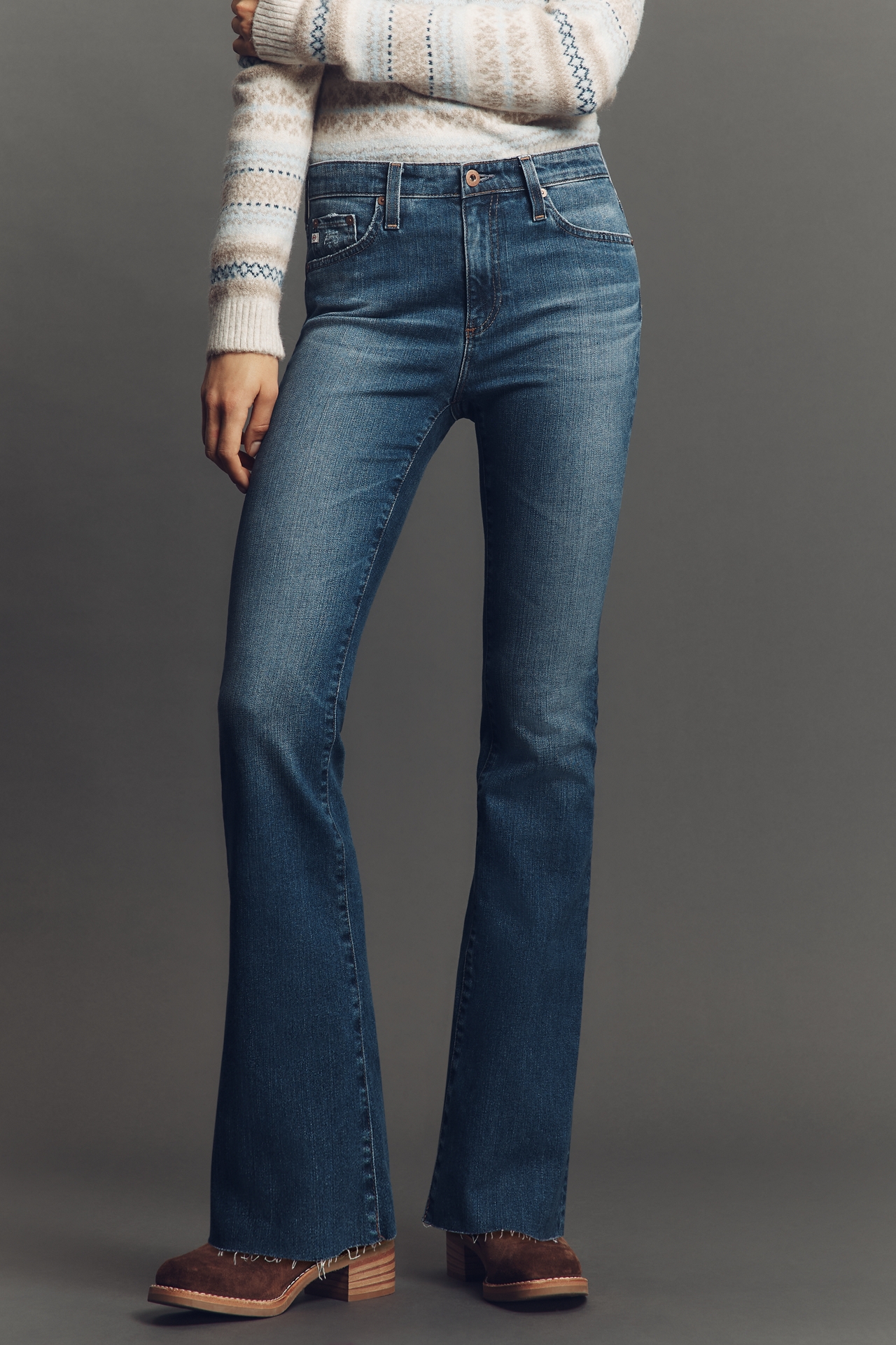AG Farrah Mid-Rise Boot-Leg Jeans