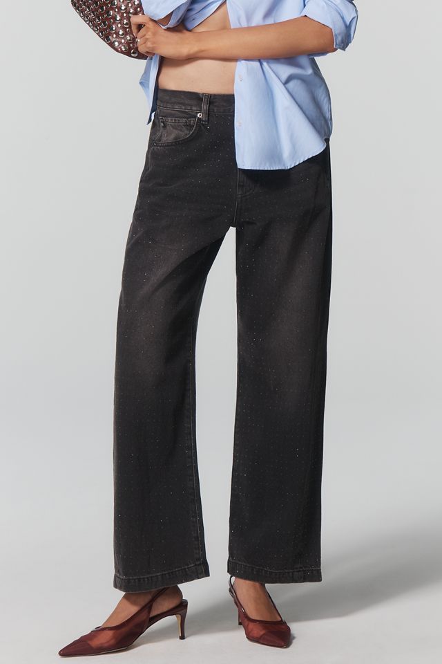 AG Hattie Embellished High-Rise Taper Jeans #1