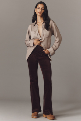 AG Farrah Velvet Mid-Rise Boot-Cut Jeans product page